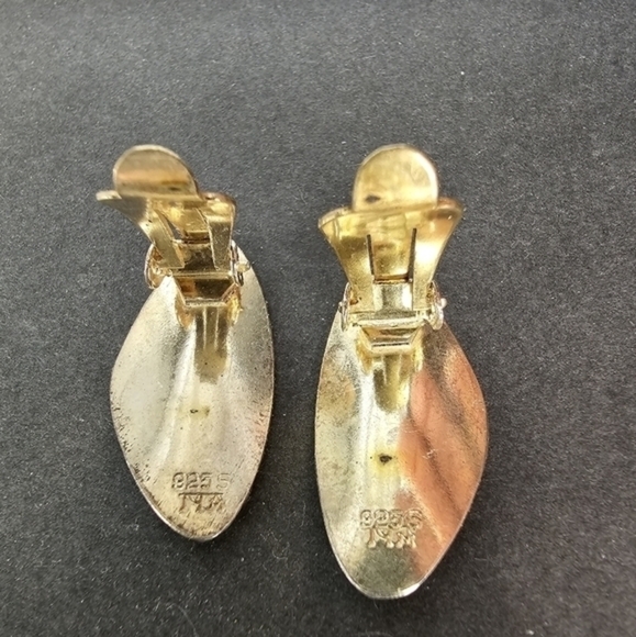 Sterling Silver and enamel clip on earrings by Hans Myrhe‎ - Picture 2 of 10